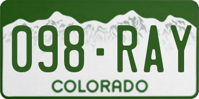 CO license plate 098RAY