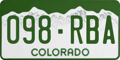 CO license plate 098RBA