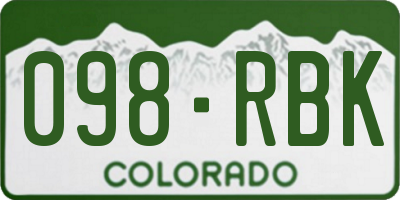 CO license plate 098RBK