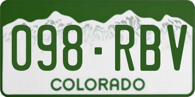 CO license plate 098RBV