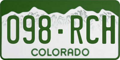 CO license plate 098RCH