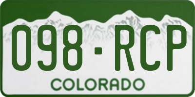 CO license plate 098RCP