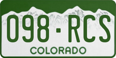 CO license plate 098RCS