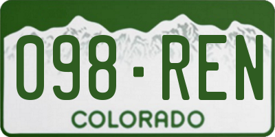 CO license plate 098REN