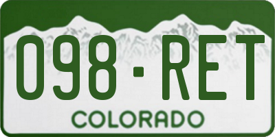 CO license plate 098RET