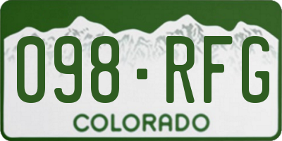 CO license plate 098RFG