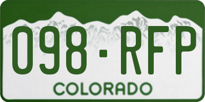 CO license plate 098RFP