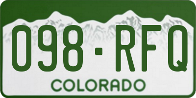 CO license plate 098RFQ