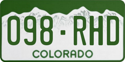 CO license plate 098RHD