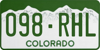 CO license plate 098RHL