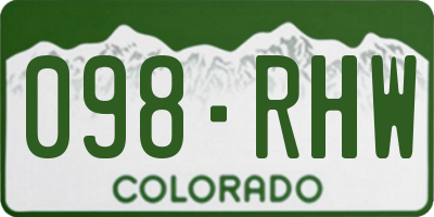 CO license plate 098RHW