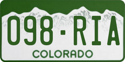 CO license plate 098RIA