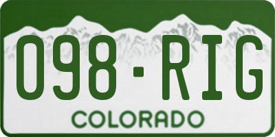 CO license plate 098RIG