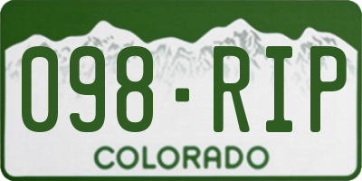 CO license plate 098RIP