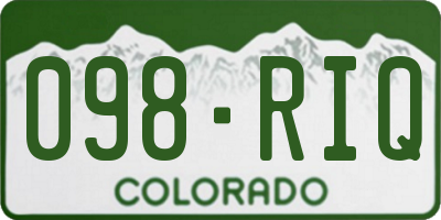 CO license plate 098RIQ