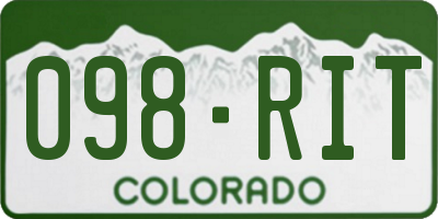 CO license plate 098RIT