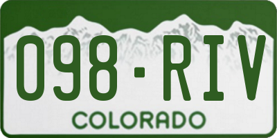 CO license plate 098RIV
