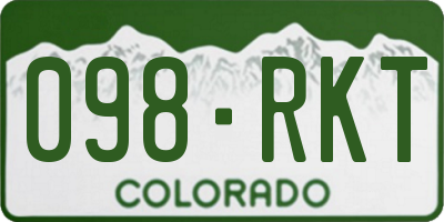CO license plate 098RKT