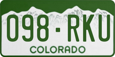 CO license plate 098RKU