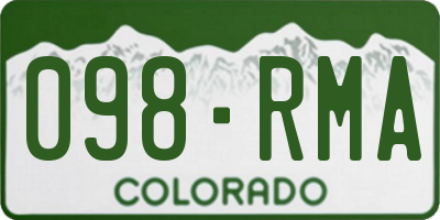 CO license plate 098RMA