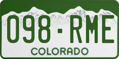 CO license plate 098RME