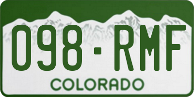 CO license plate 098RMF