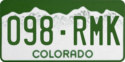 CO license plate 098RMK
