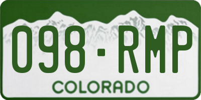 CO license plate 098RMP