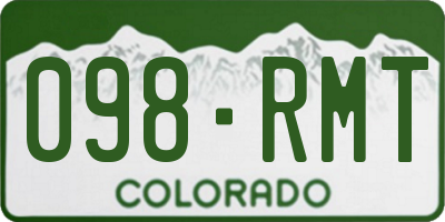 CO license plate 098RMT