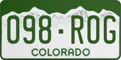 CO license plate 098ROG
