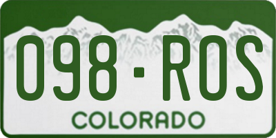 CO license plate 098ROS