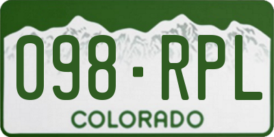 CO license plate 098RPL