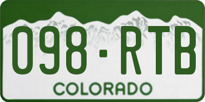 CO license plate 098RTB