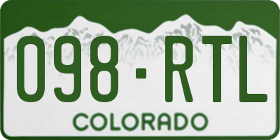 CO license plate 098RTL