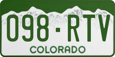 CO license plate 098RTV