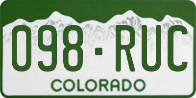 CO license plate 098RUC