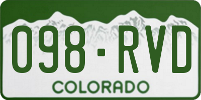 CO license plate 098RVD