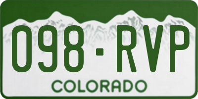 CO license plate 098RVP