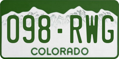 CO license plate 098RWG