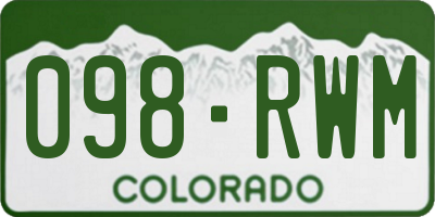 CO license plate 098RWM
