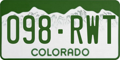 CO license plate 098RWT
