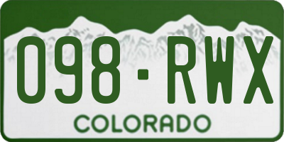 CO license plate 098RWX
