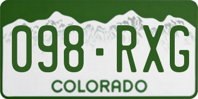 CO license plate 098RXG