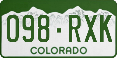 CO license plate 098RXK