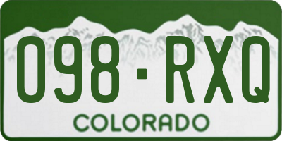 CO license plate 098RXQ