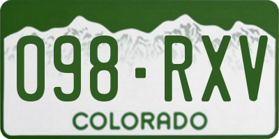 CO license plate 098RXV