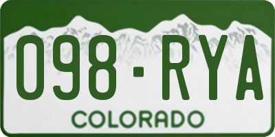 CO license plate 098RYA