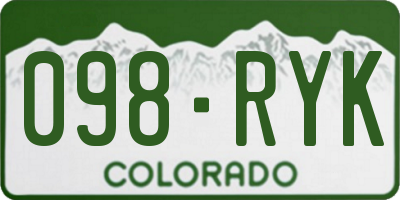 CO license plate 098RYK