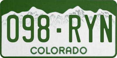 CO license plate 098RYN