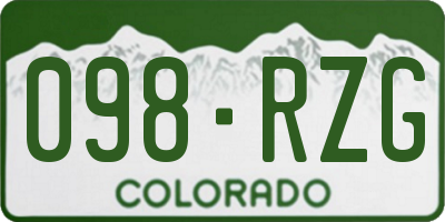 CO license plate 098RZG